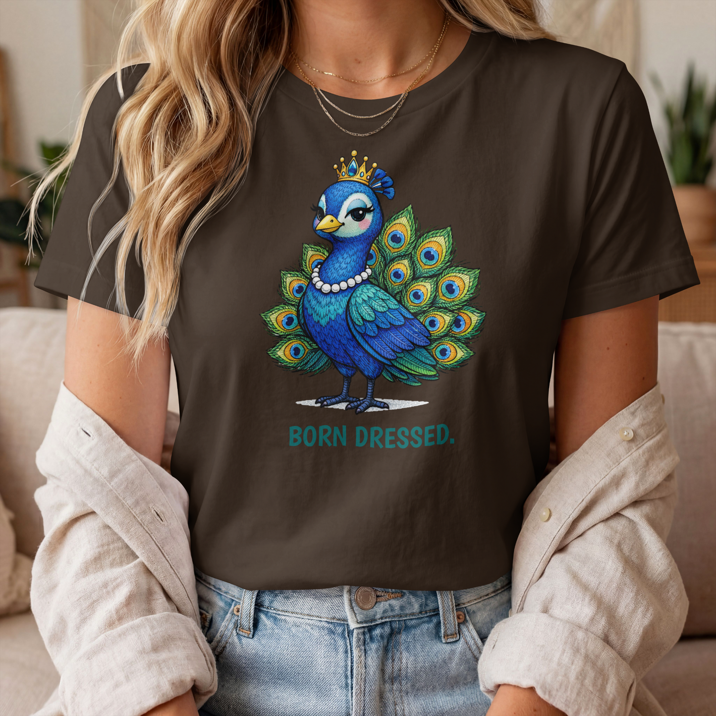 Fashion Peacock T-Shirt | Glam Animal Tee | Wild & Kind Couture Creatures