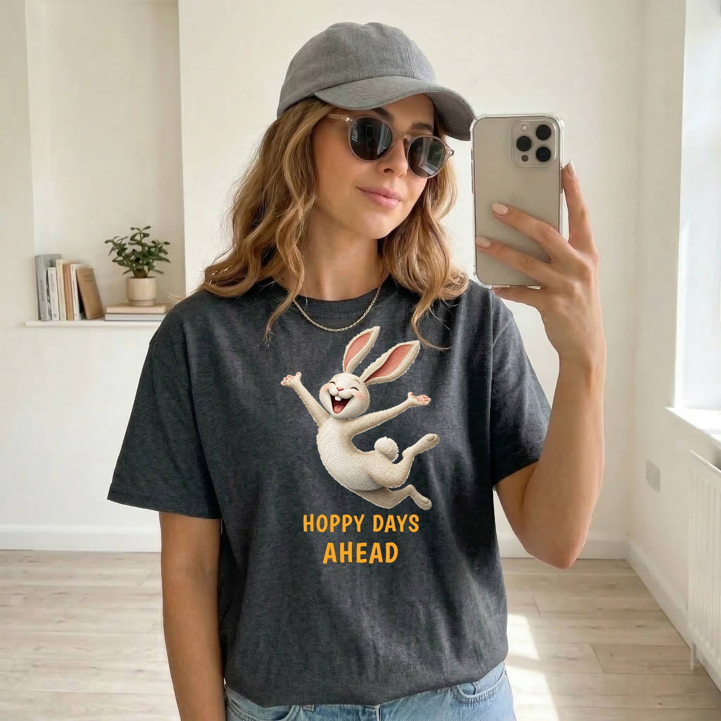Hoppy Days Ahead — Domestic Divas Leaping Rabbit Tee