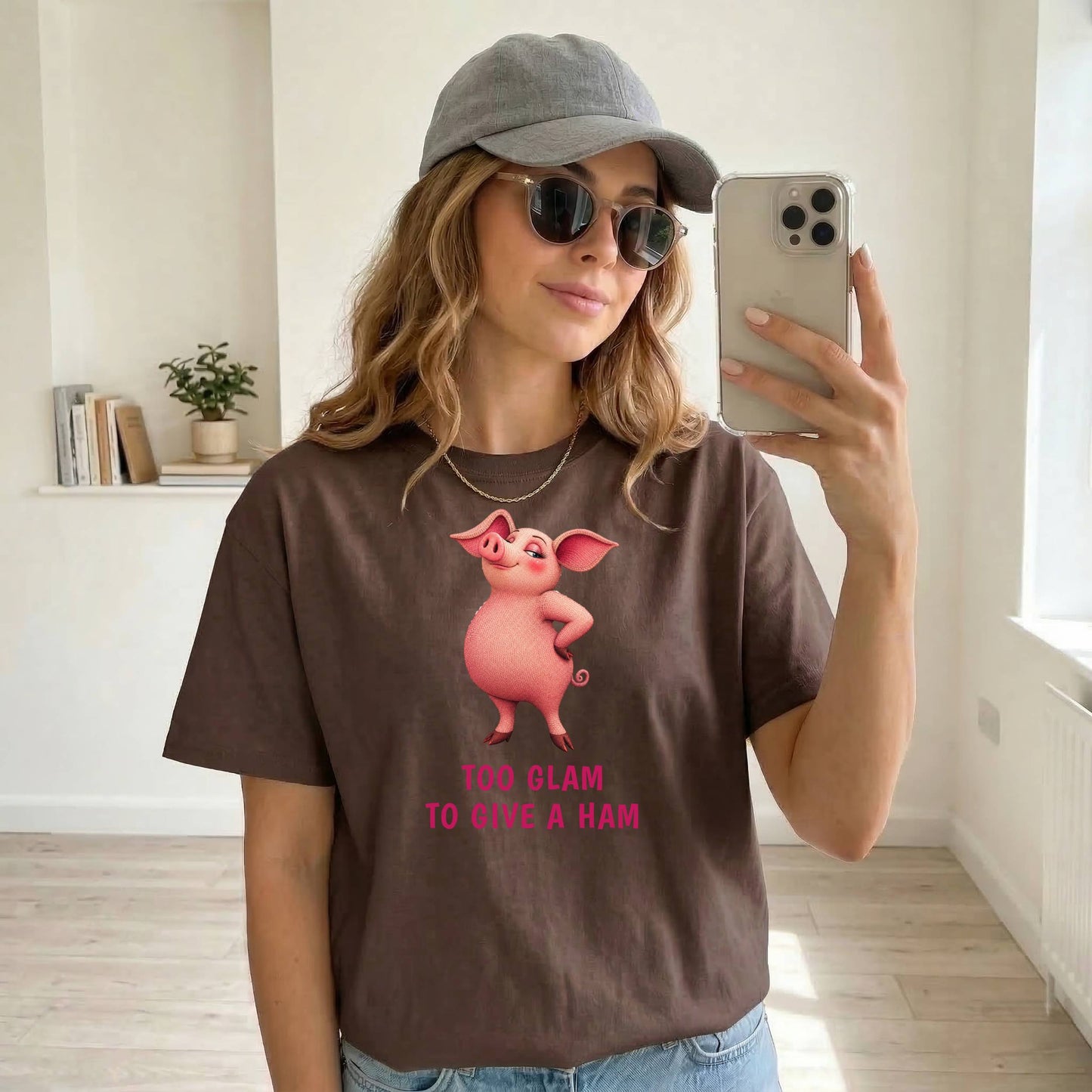 Too Glam to Give a Ham — Barnyard Baddies Pig Tee