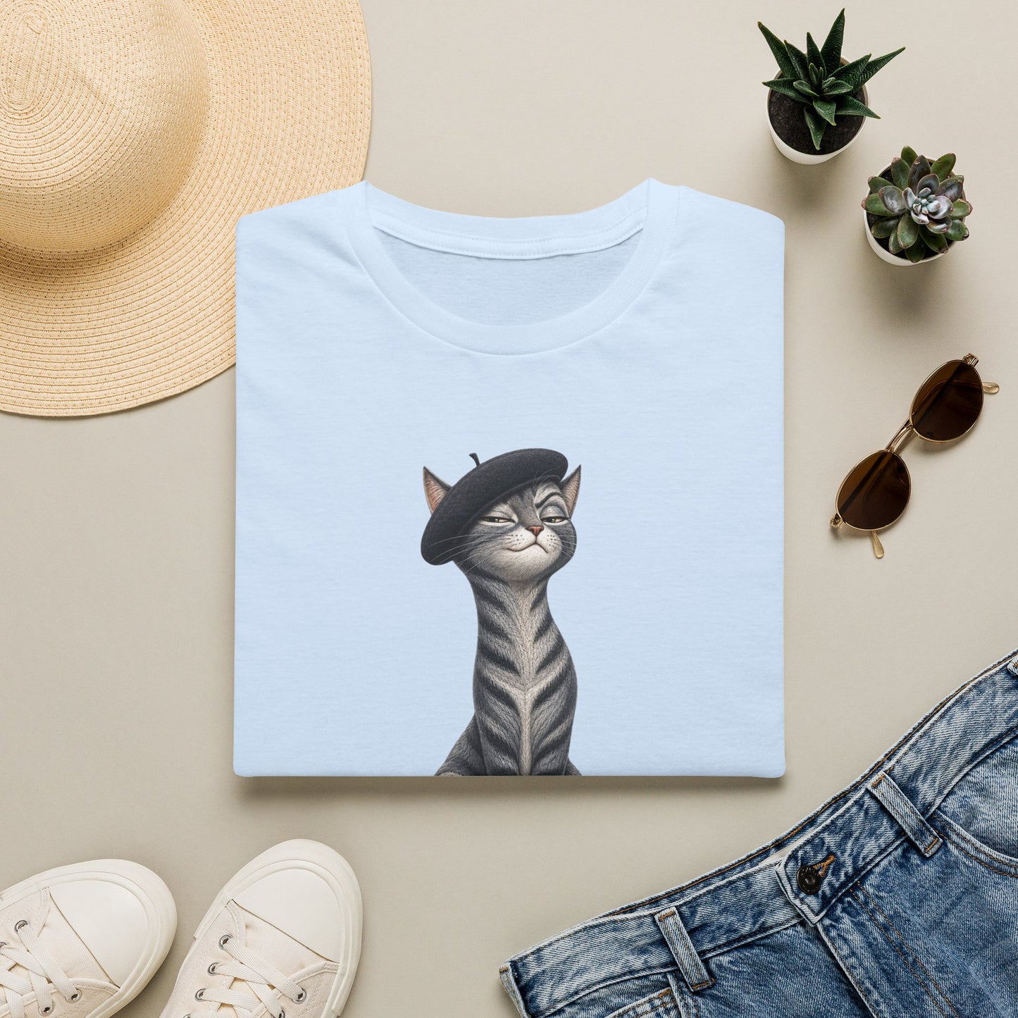 Artistic Catitude — Domestic Divas Beret Cat Tee