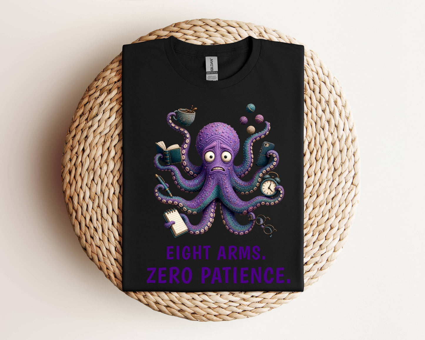 Eight Arms. Zero Patience. — Reef Rebels Octopus Tee