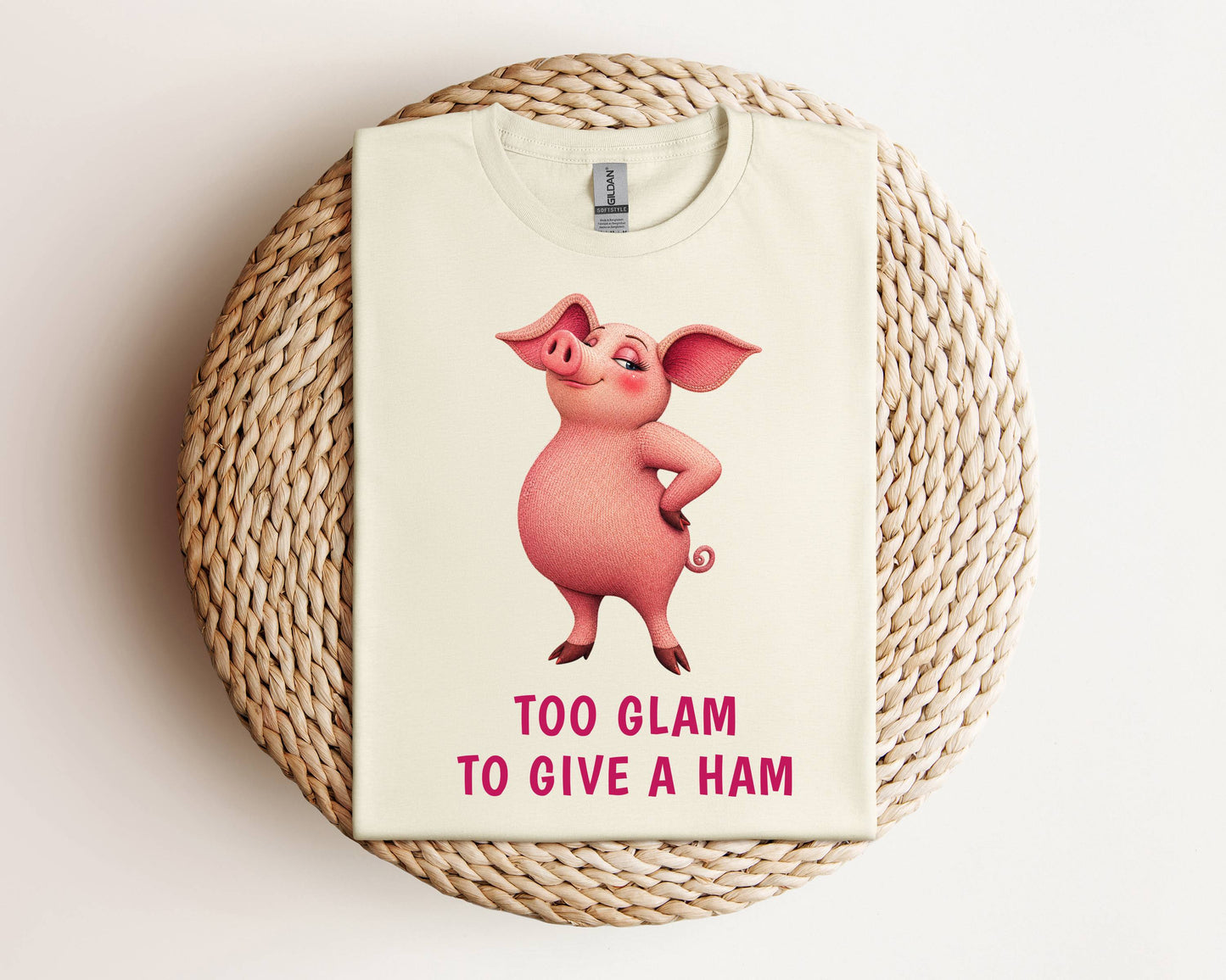 Too Glam to Give a Ham — Barnyard Baddies Pig Tee