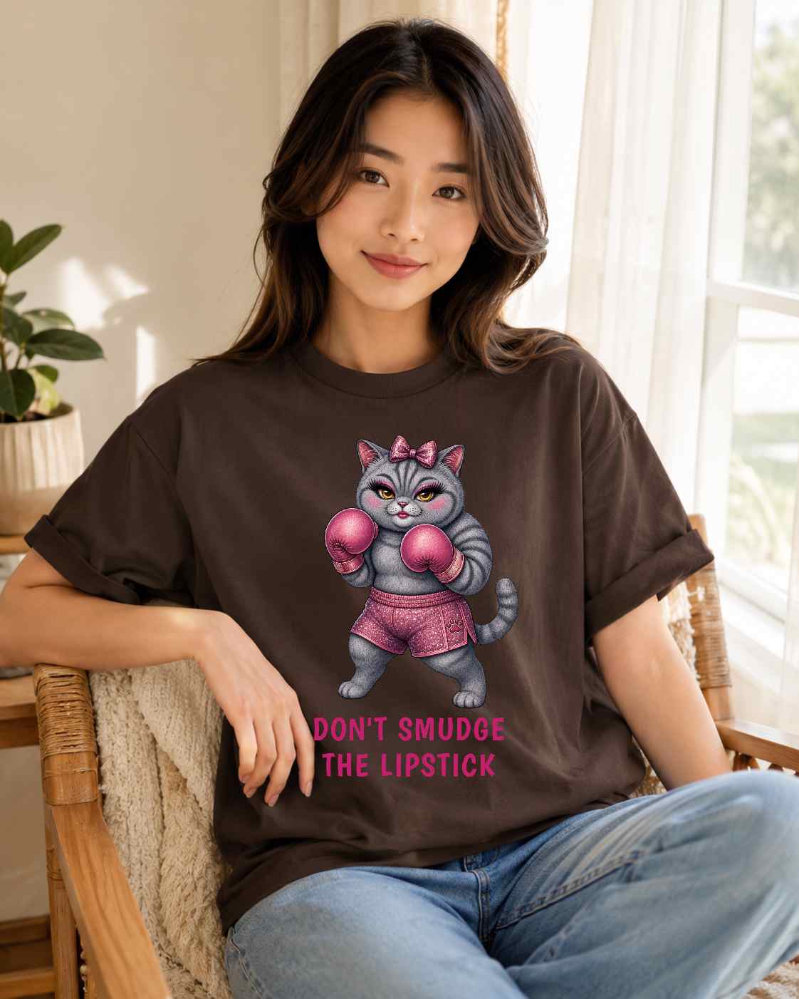 Don't Smudge the Lipstick — Boxing Cat Tee