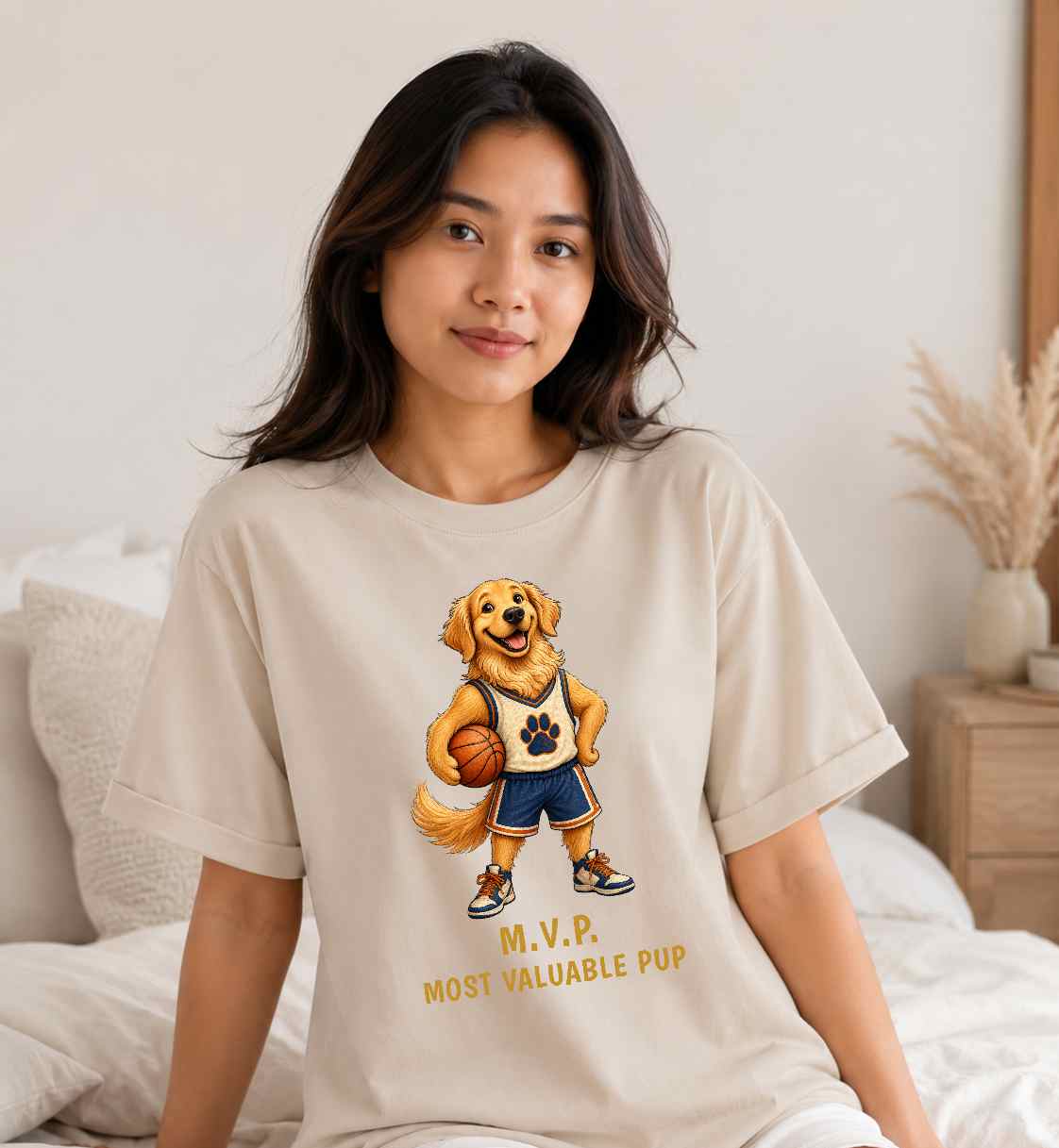 M.V.P. Most Valuable Pup — Basketball Golden Retriever Tee