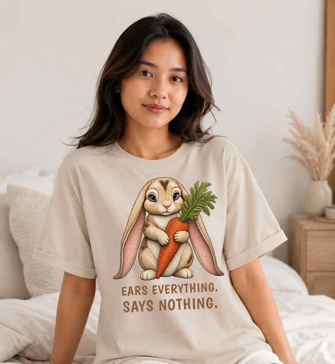 Ears Everything. Says Nothing. — Lop Rabbit Tee