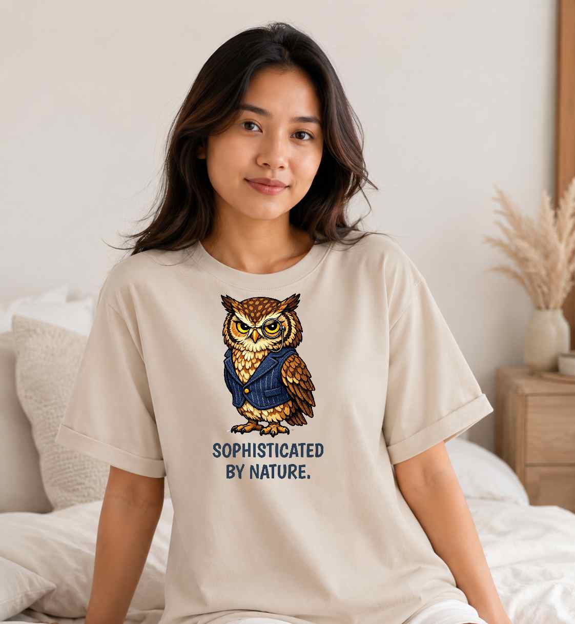 Fashion Owl T-Shirt | Sophisticated Animal Tee | Wild & Kind Couture Creatures