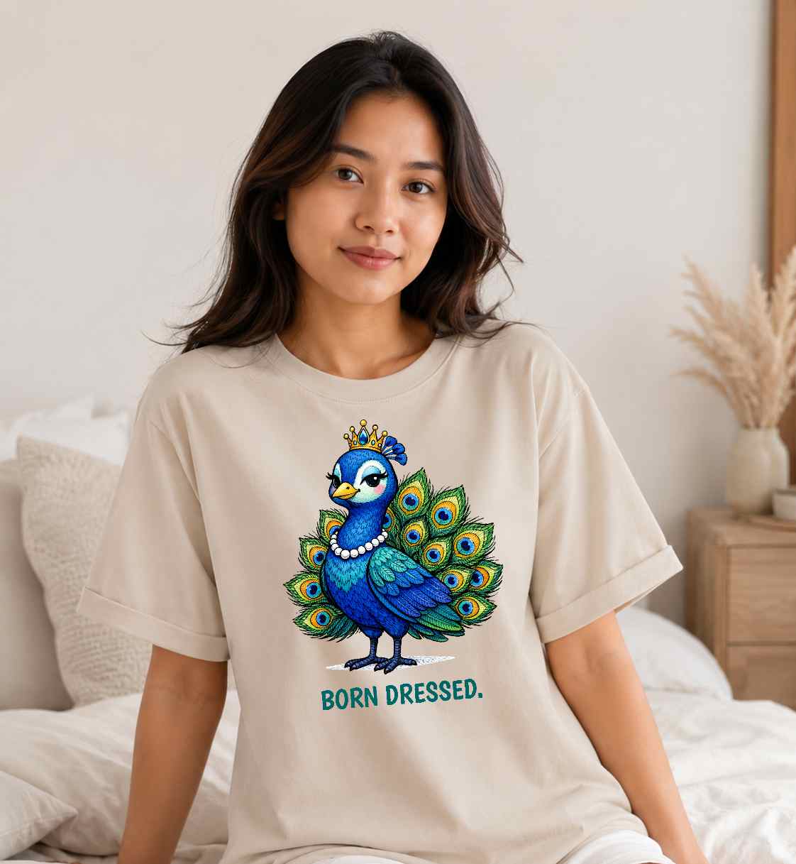 Fashion Peacock T-Shirt | Glam Animal Tee | Wild & Kind Couture Creatures