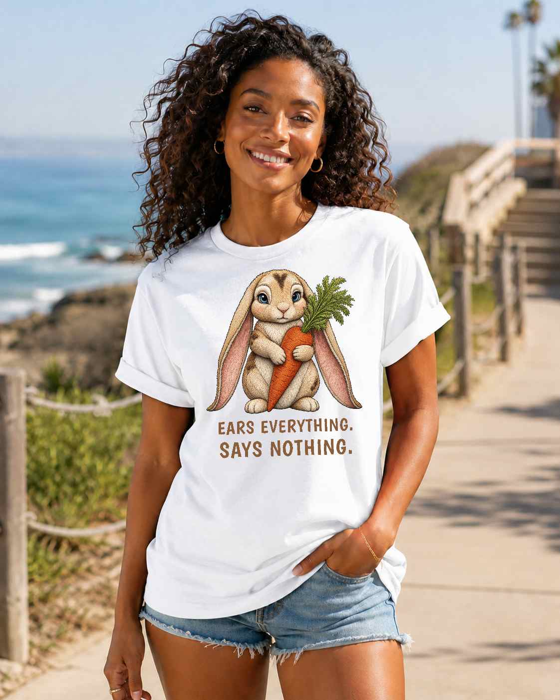 Ears Everything. Says Nothing. — Lop Rabbit Tee