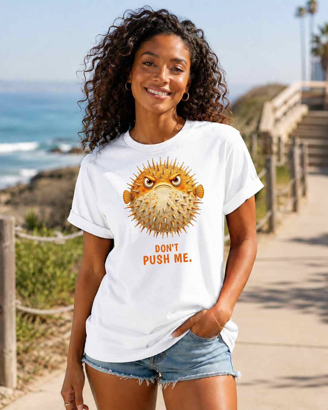 Don't Push Me — Reef Rebels Pufferfish Tee