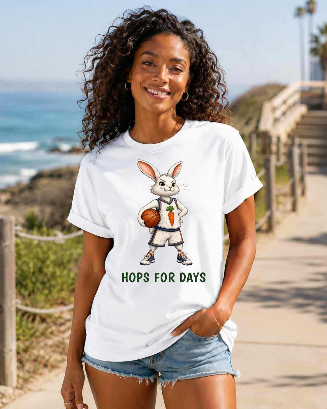 Hops For Days — Basketball Bunny Tee