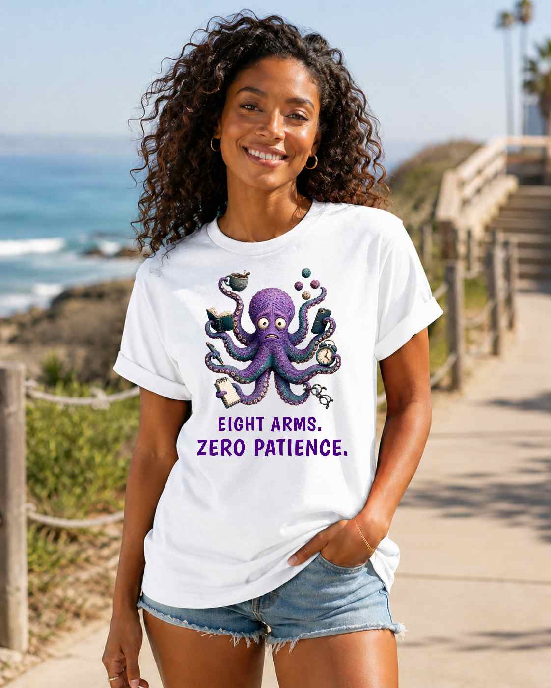 Eight Arms. Zero Patience. — Reef Rebels Octopus Tee
