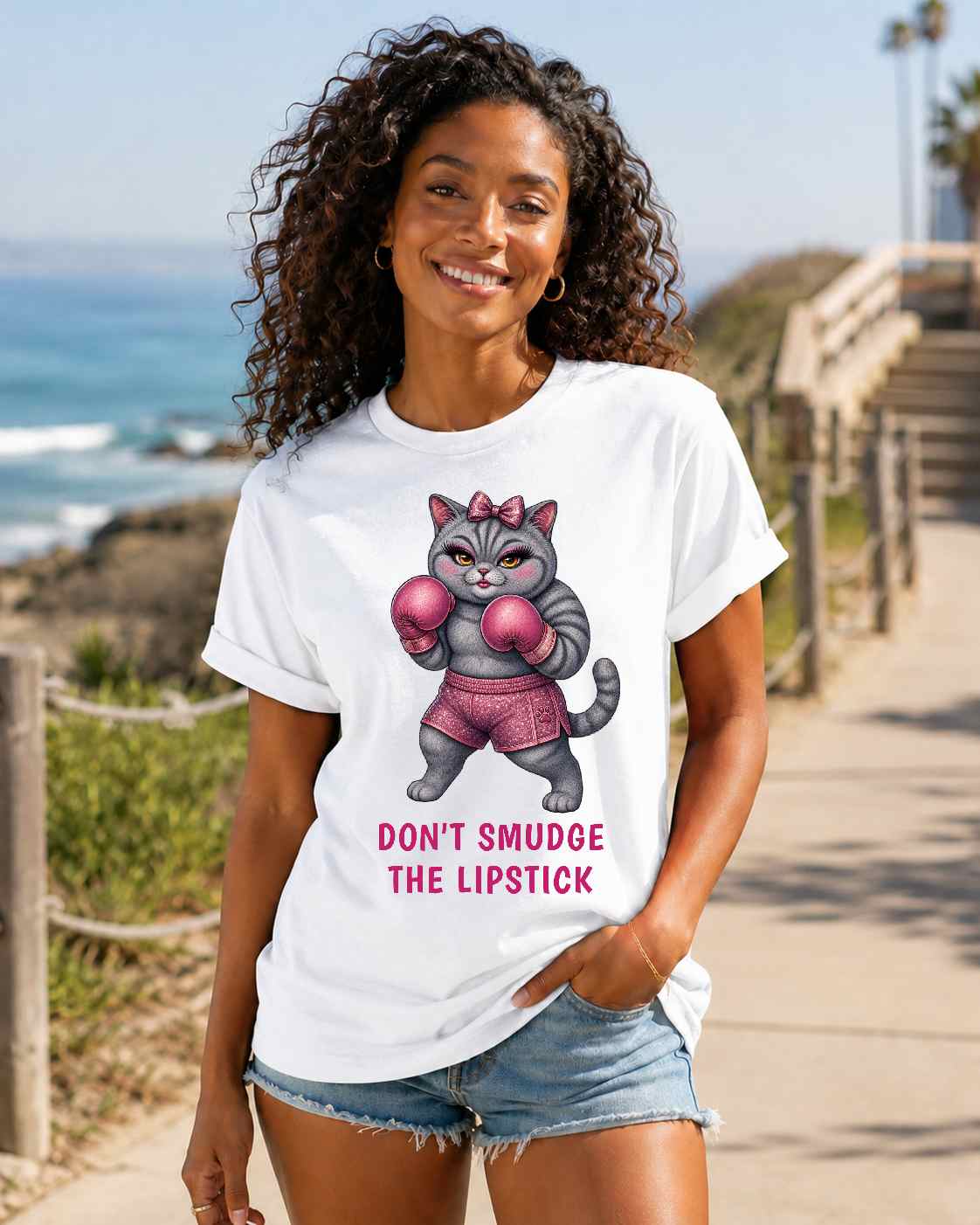 Don't Smudge the Lipstick — Boxing Cat Tee