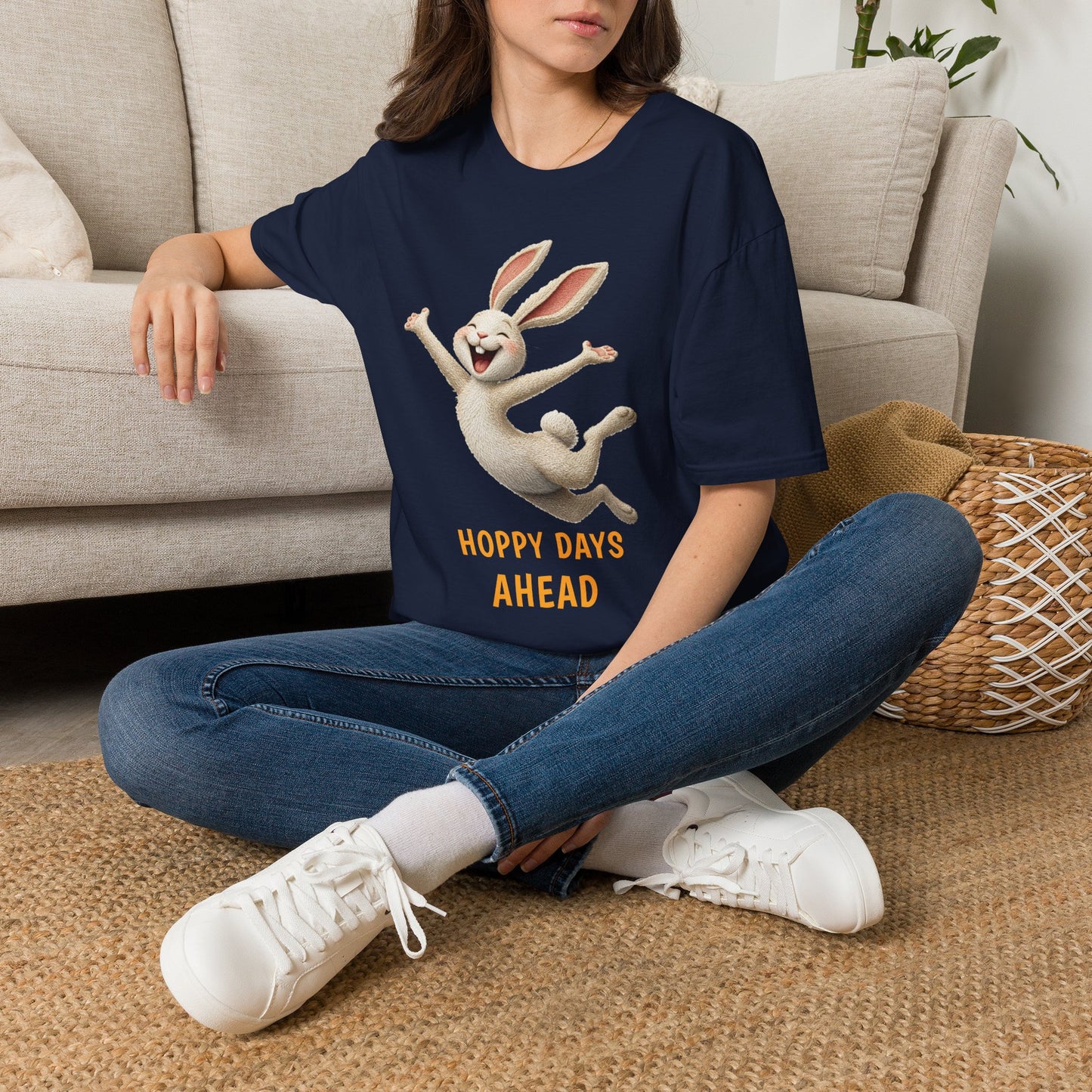 Hoppy Days Ahead — Domestic Divas Leaping Rabbit Tee
