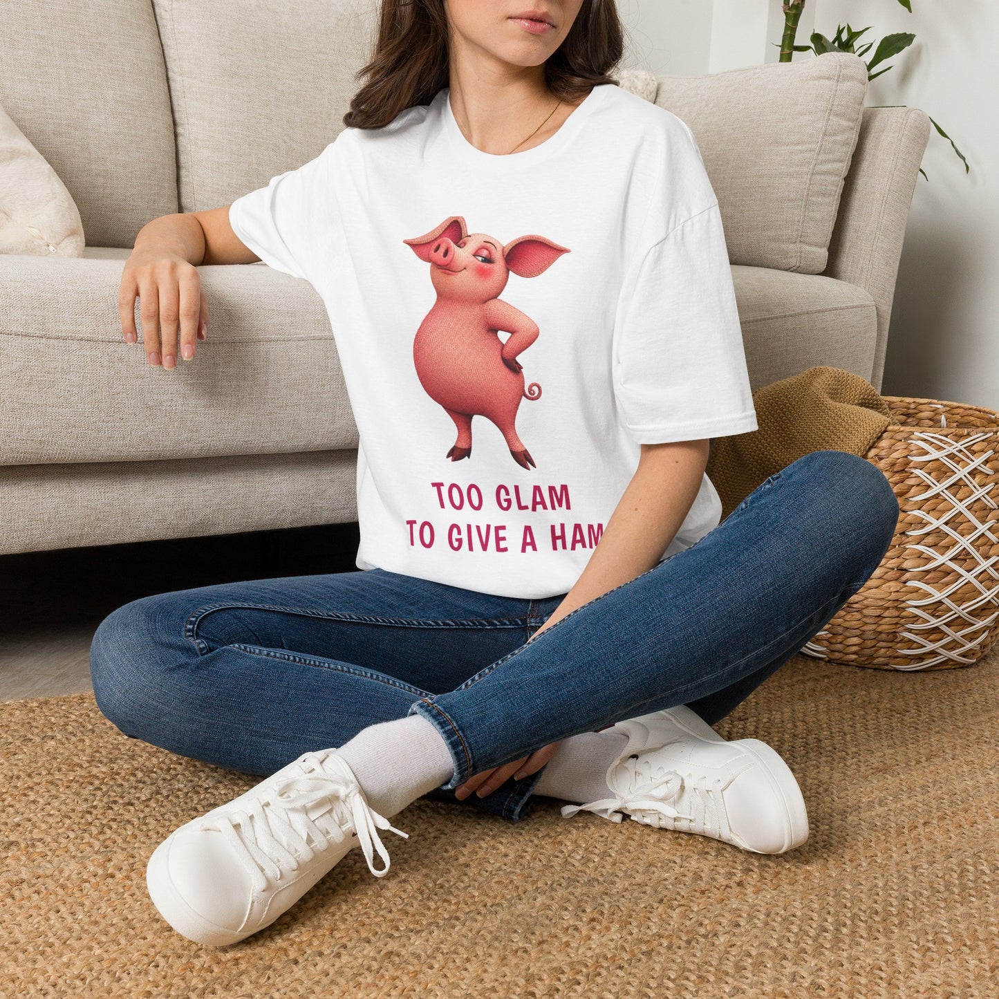 Too Glam to Give a Ham — Barnyard Baddies Pig Tee