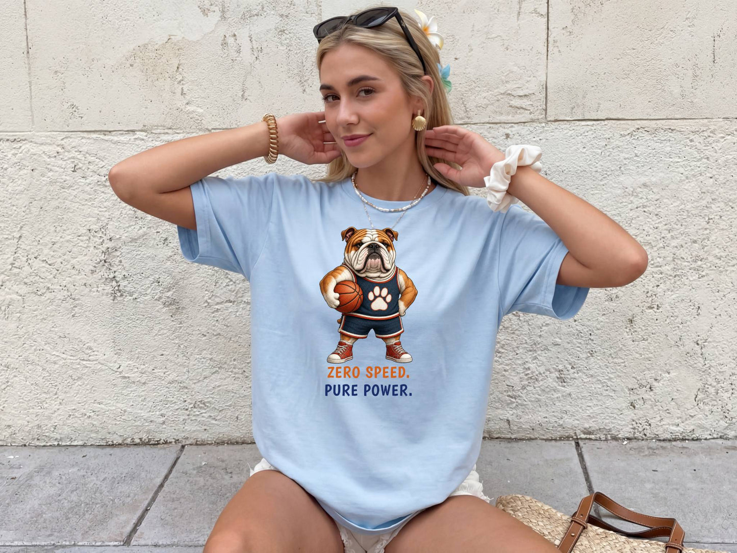 Zero Speed. Pure Power. — Basketball Bulldog Tee