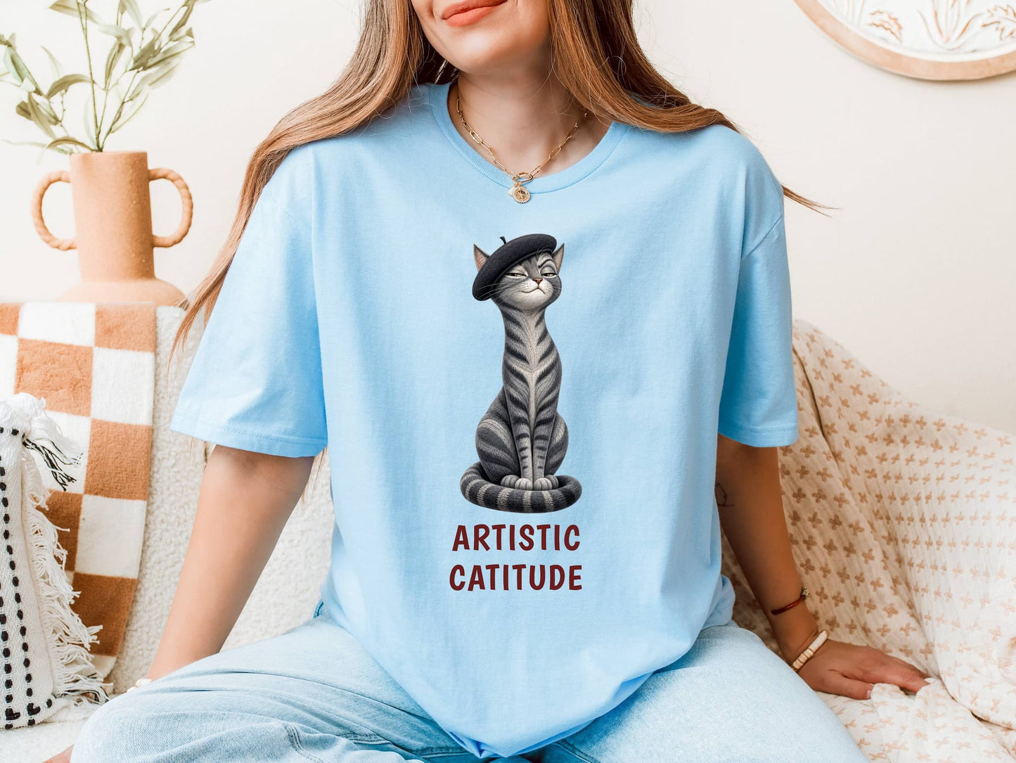 Artistic Catitude — Domestic Divas Beret Cat Tee
