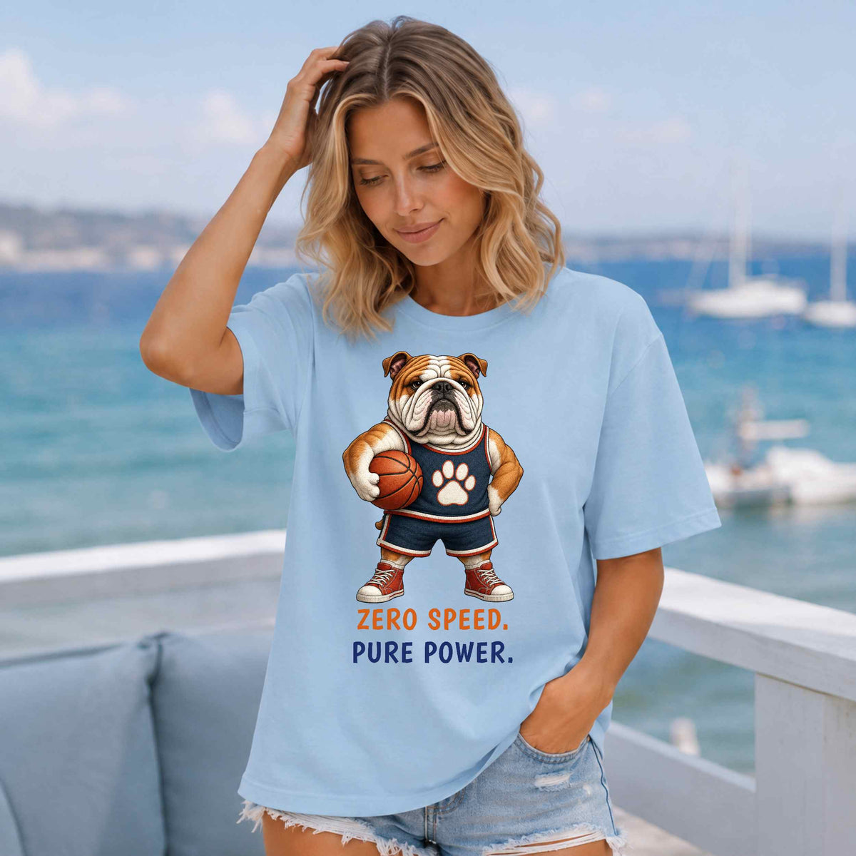Zero Speed. Pure Power. — Basketball Bulldog Tee