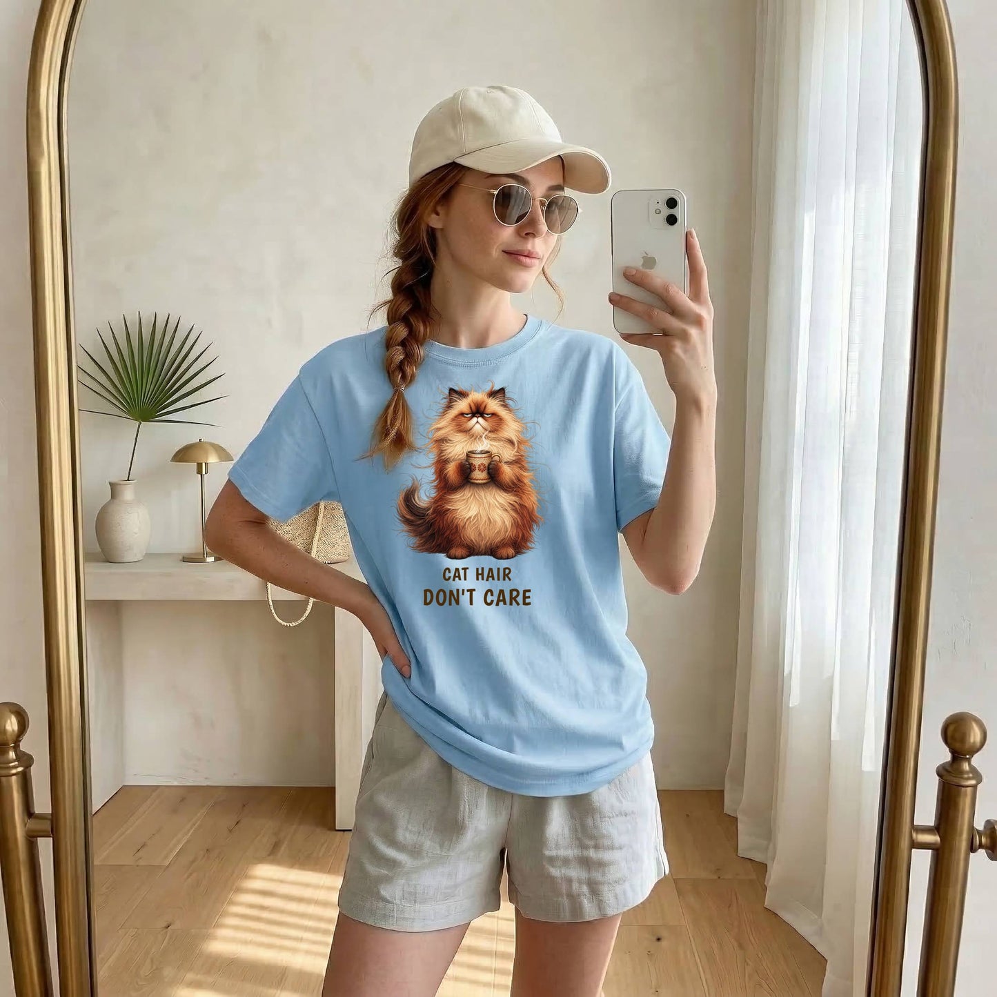 Cat Hair Don't Care — Domestic Divas Fluffy Cat Coffee Tee