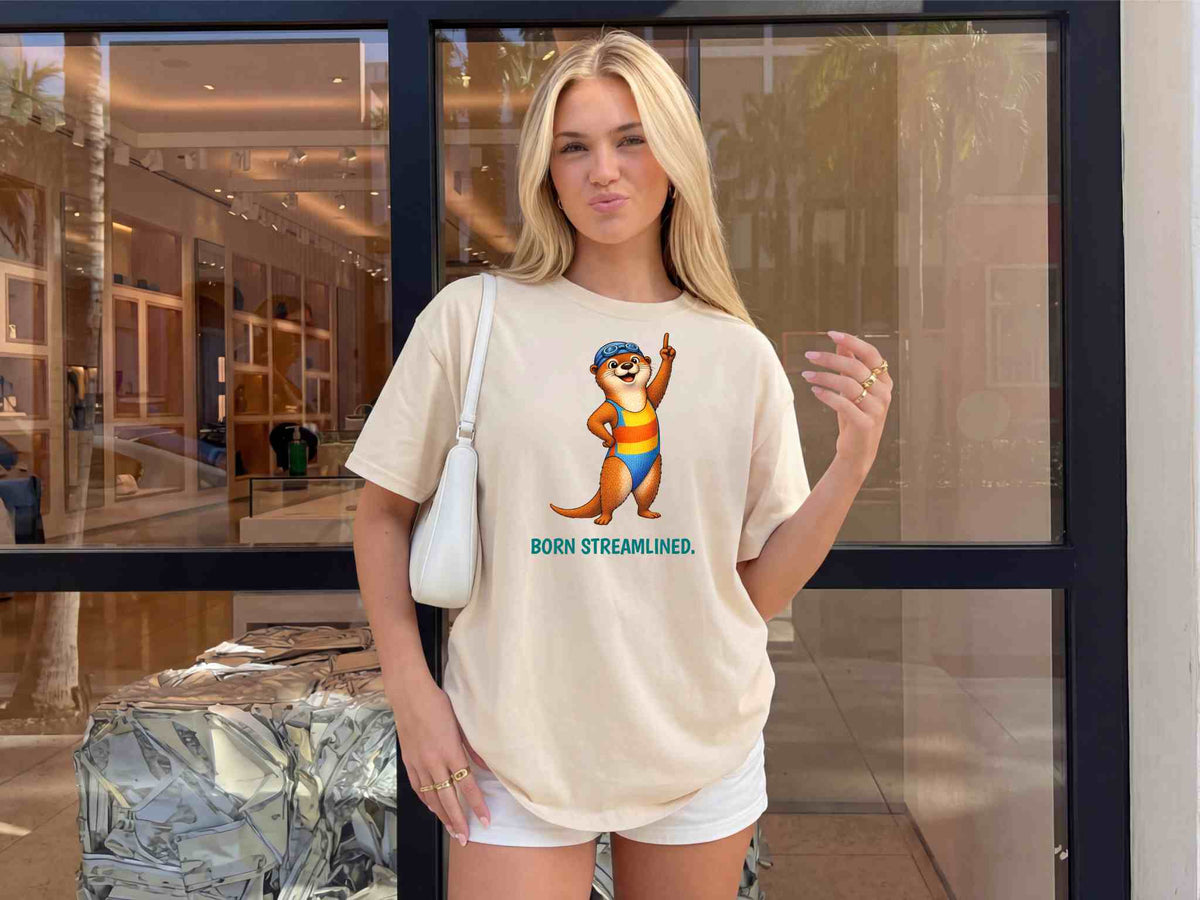 Swimming Otter T-Shirt | Funny Sports Animal Tee | Wild & Kind Game Face