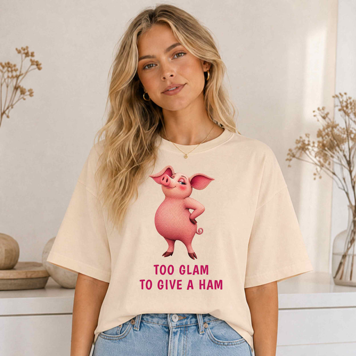 Too Glam to Give a Ham — Barnyard Baddies Pig Tee