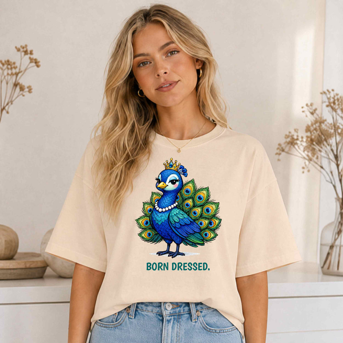 Fashion Peacock T-Shirt | Glam Animal Tee | Wild & Kind Couture Creatures