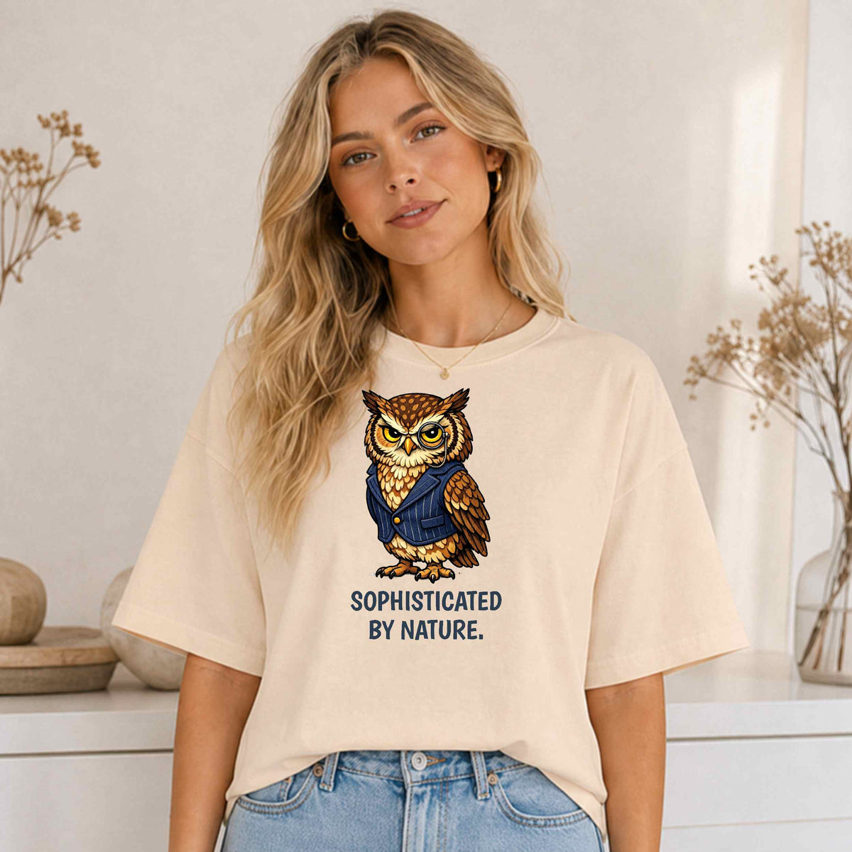 Fashion Owl T-Shirt | Sophisticated Animal Tee | Wild & Kind Couture Creatures