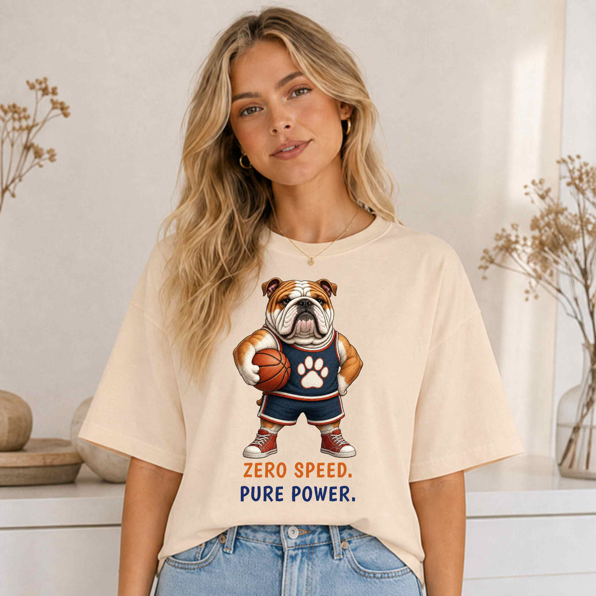 Zero Speed. Pure Power. — Basketball Bulldog Tee