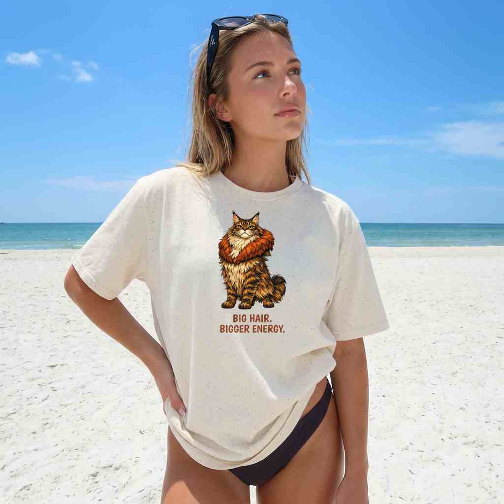 Big Hair, Bigger Energy – Maine Coon Cat T-Shirt | Wild & Kind