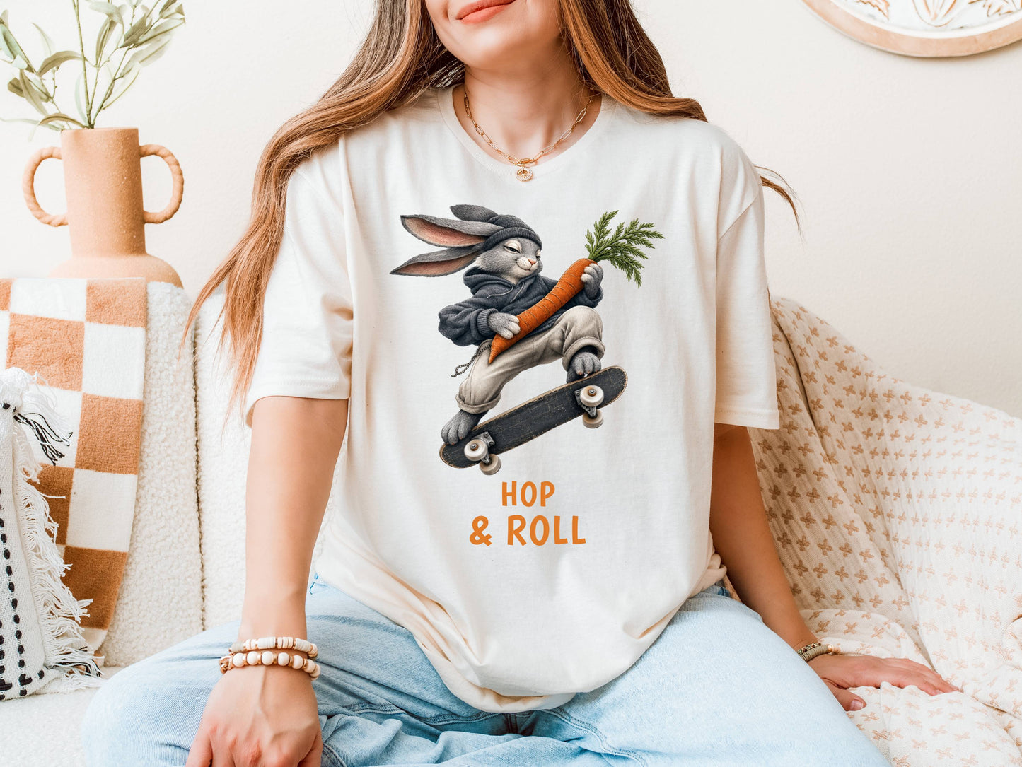 Hop & Roll — Domestic Divas Skateboarding Rabbit Tee