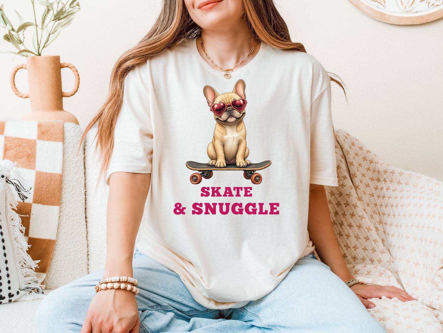 Skate & Snuggle — Domestic Divas French Bulldog Tee