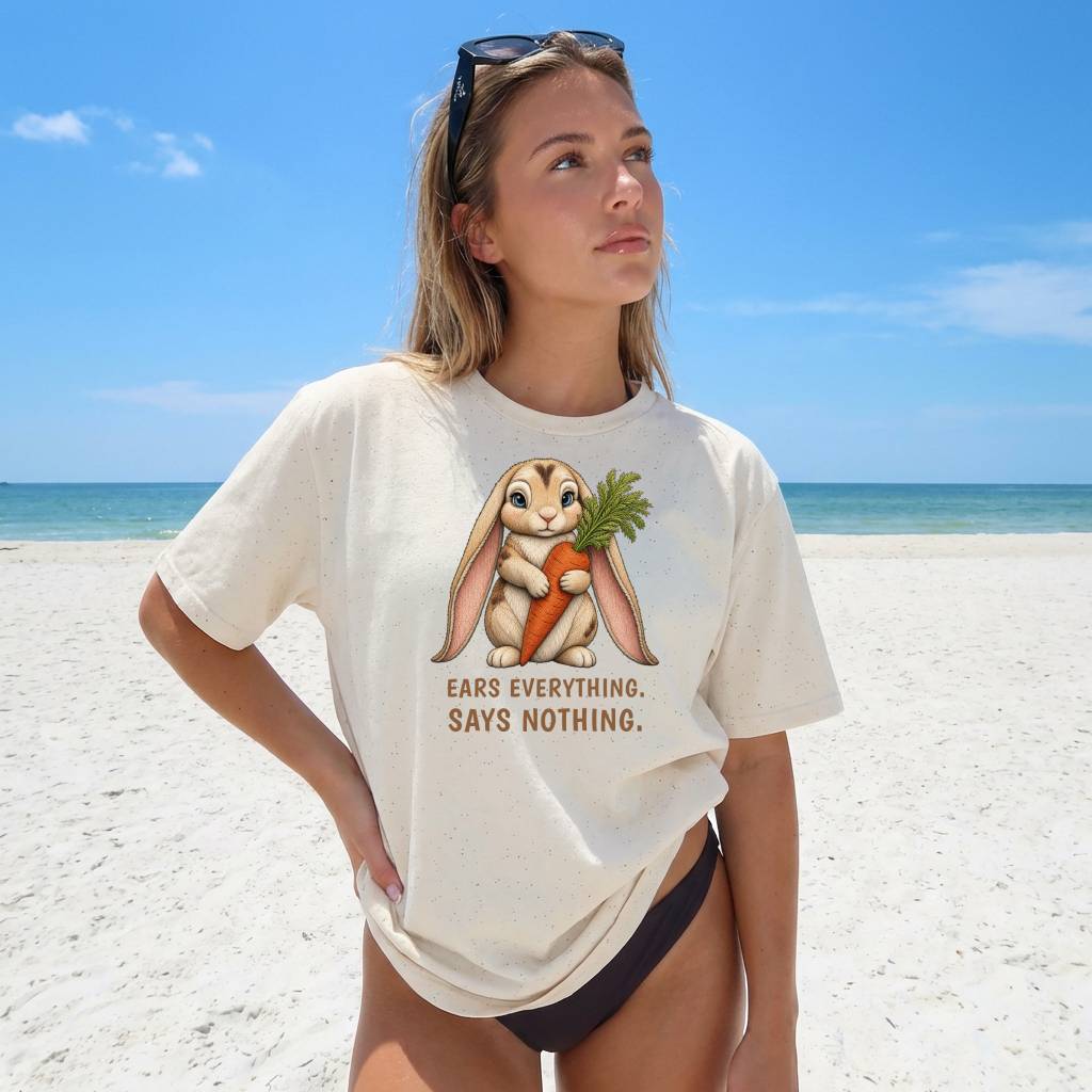 Ears Everything. Says Nothing. — Lop Rabbit Tee