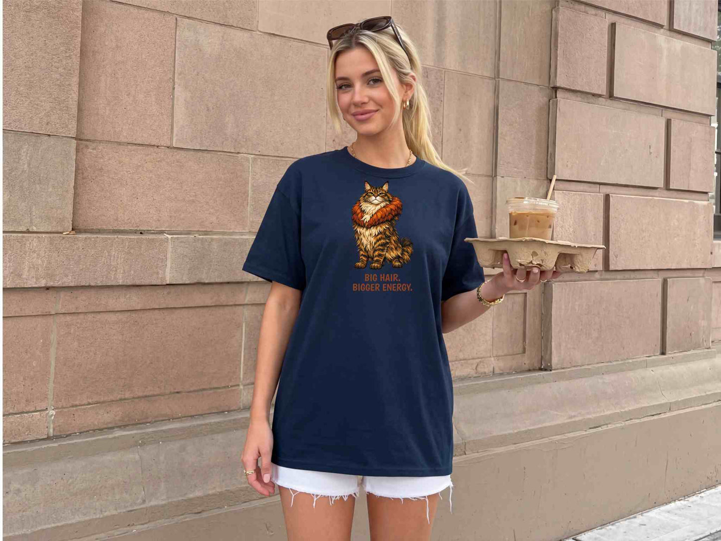 Big Hair, Bigger Energy – Maine Coon Cat T-Shirt | Wild & Kind