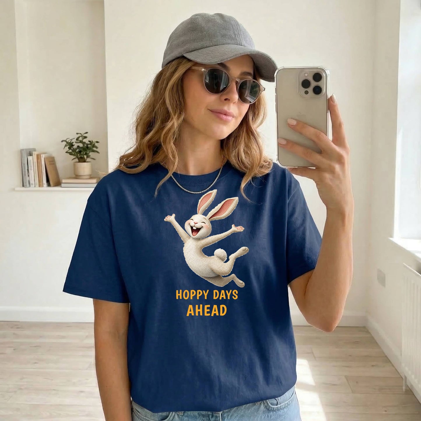 Hoppy Days Ahead — Domestic Divas Leaping Rabbit Tee
