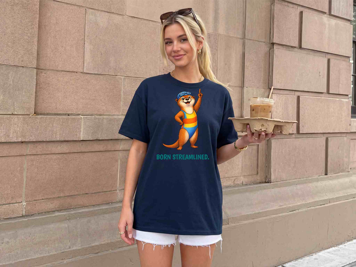 Swimming Otter T-Shirt | Funny Sports Animal Tee | Wild & Kind Game Face