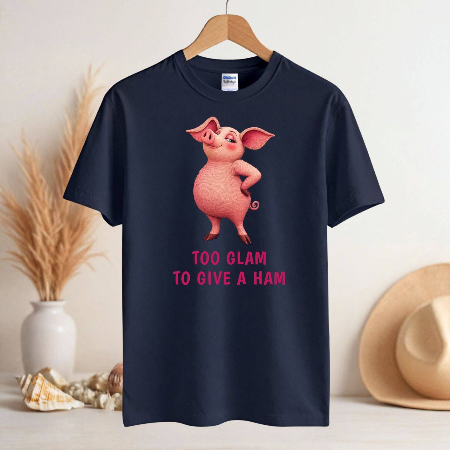 Too Glam to Give a Ham — Barnyard Baddies Pig Tee