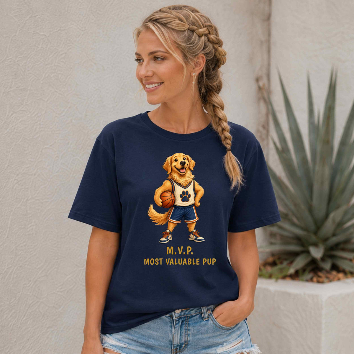 M.V.P. Most Valuable Pup — Basketball Golden Retriever Tee