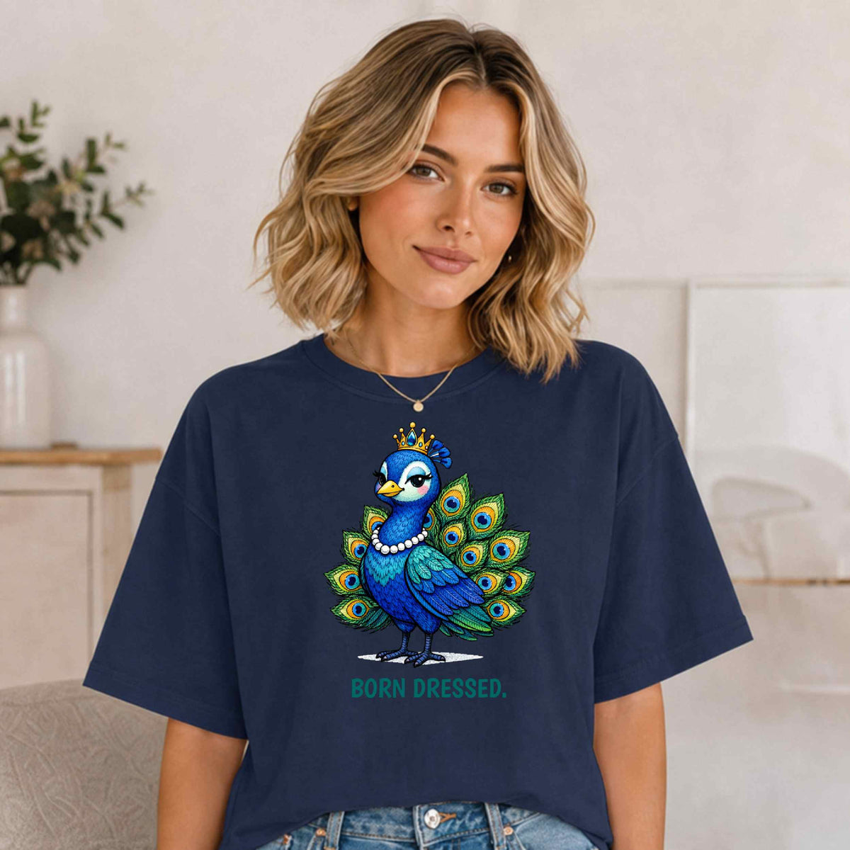 Fashion Peacock T-Shirt | Glam Animal Tee | Wild & Kind Couture Creatures