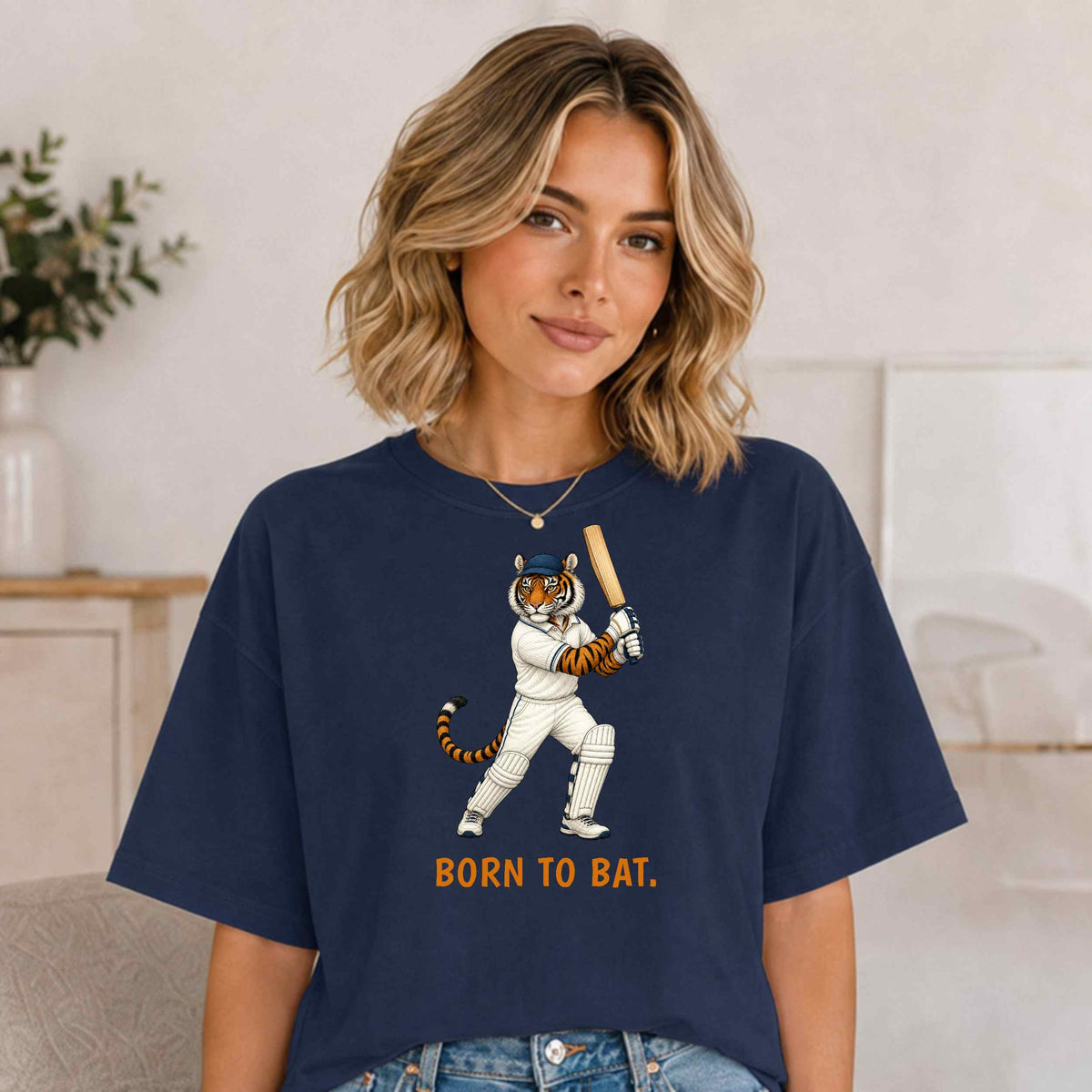 Born to Bat — Cricket Bengal Tiger Tee