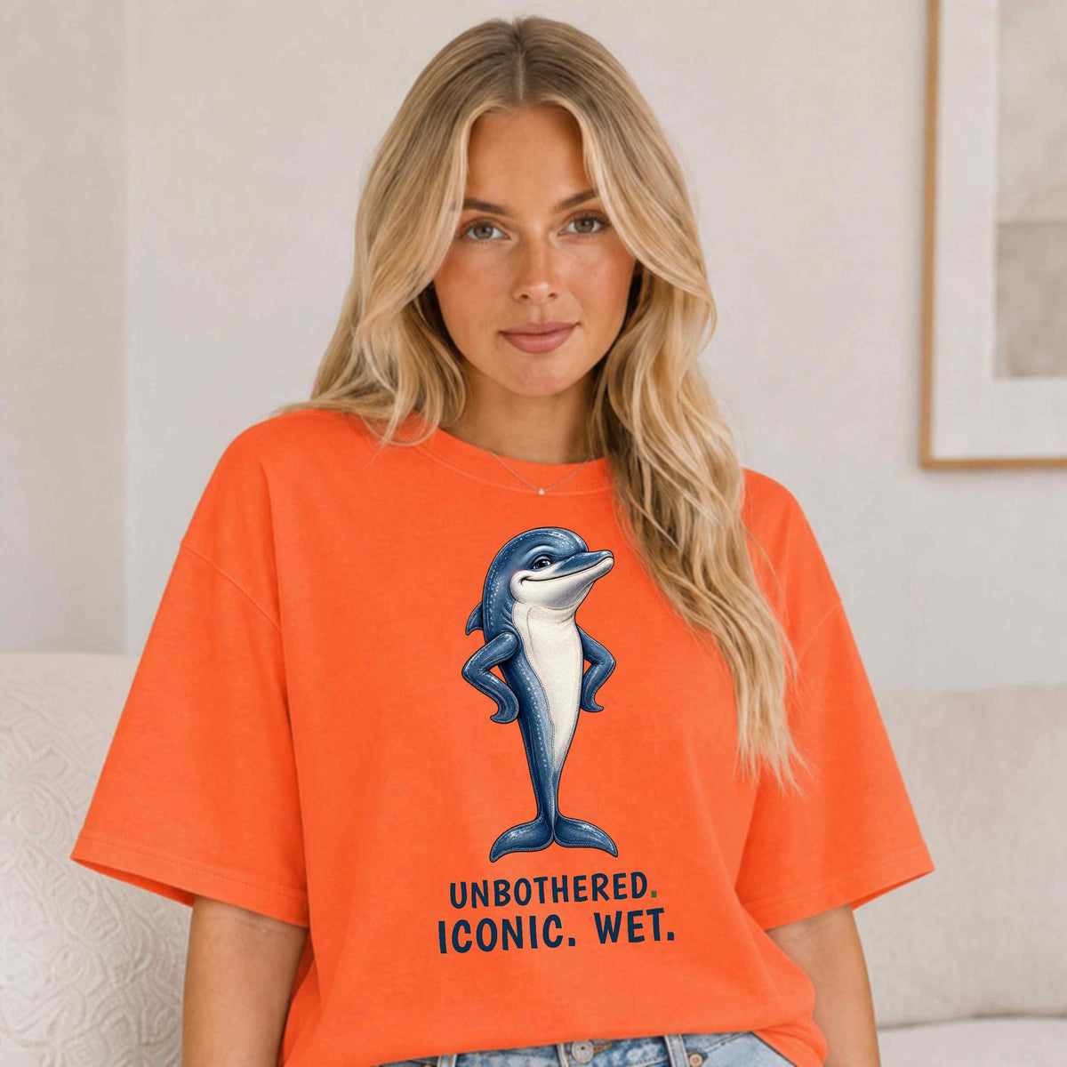Unbothered. Iconic. Wet. — Dolphin Tee