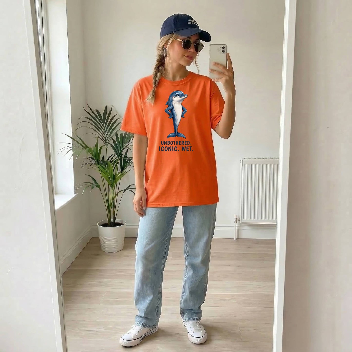 Unbothered. Iconic. Wet. — Dolphin Tee