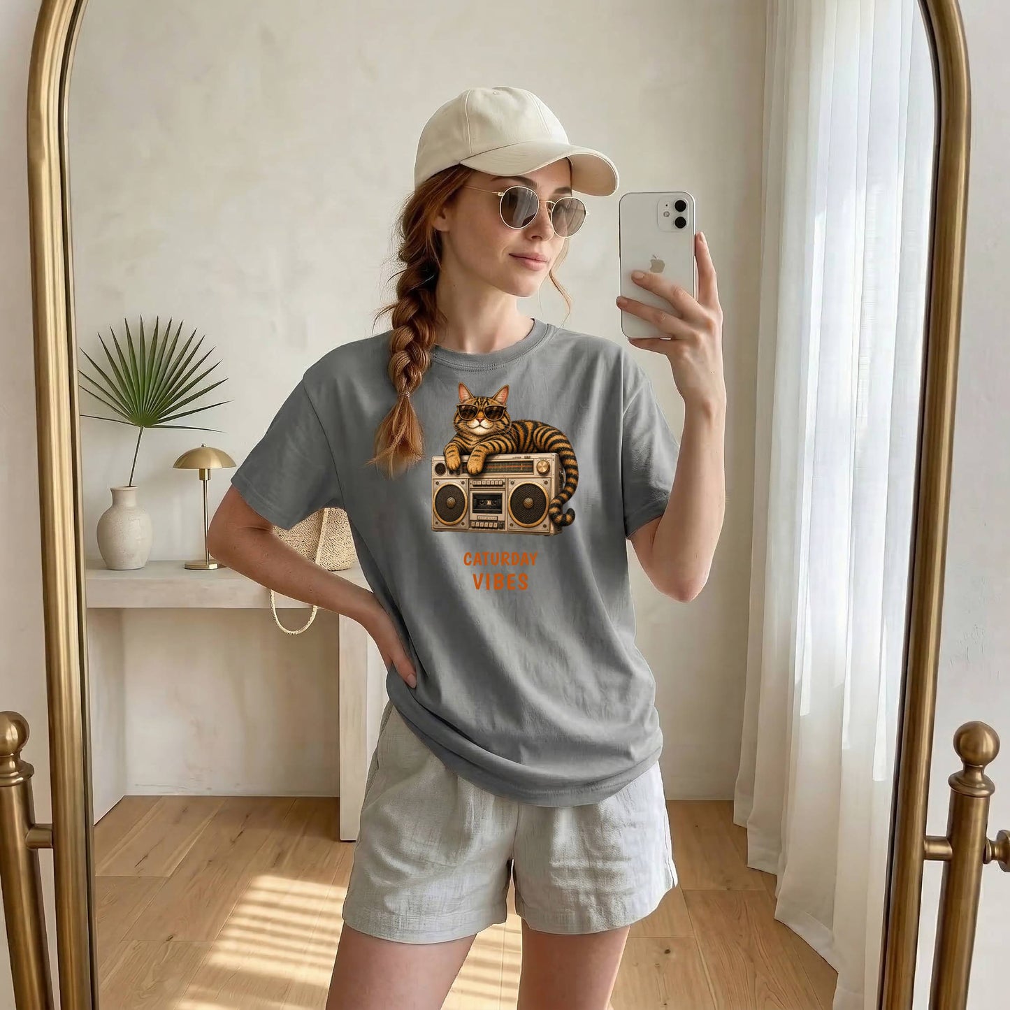 Caturday Vibes — Domestic Divas Cat Boombox Tee