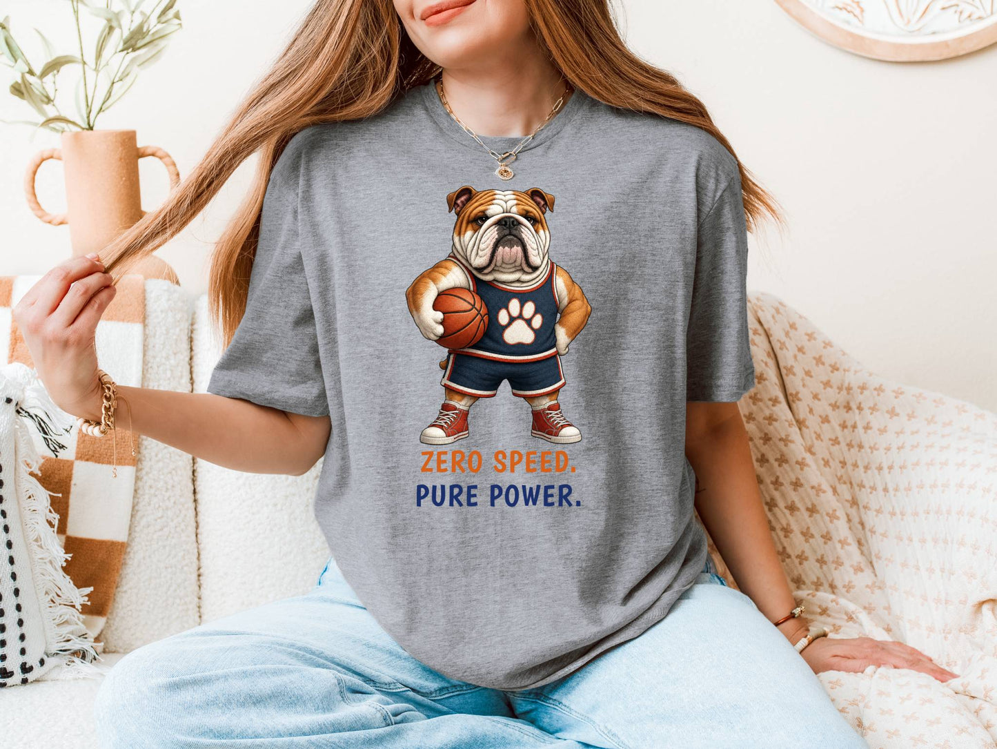 Zero Speed. Pure Power. — Basketball Bulldog Tee