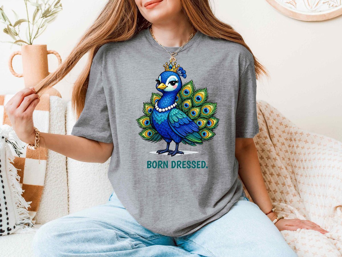 Fashion Peacock T-Shirt | Glam Animal Tee | Wild & Kind Couture Creatures