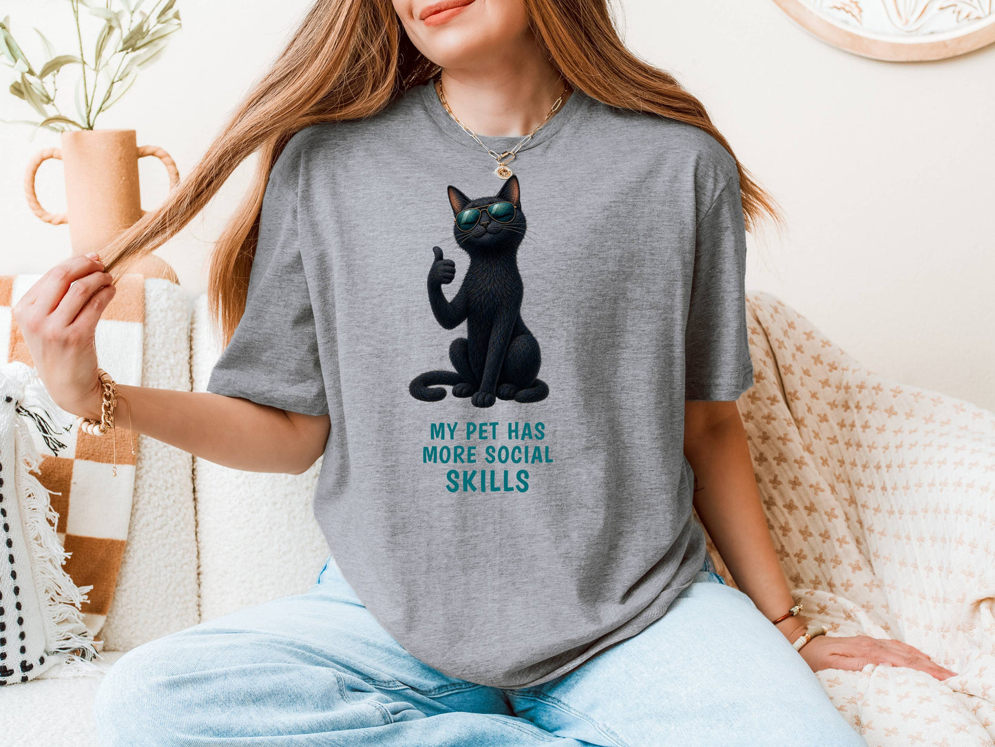 My Pet Has More Social Skills — Domestic Divas Black Cat Tee