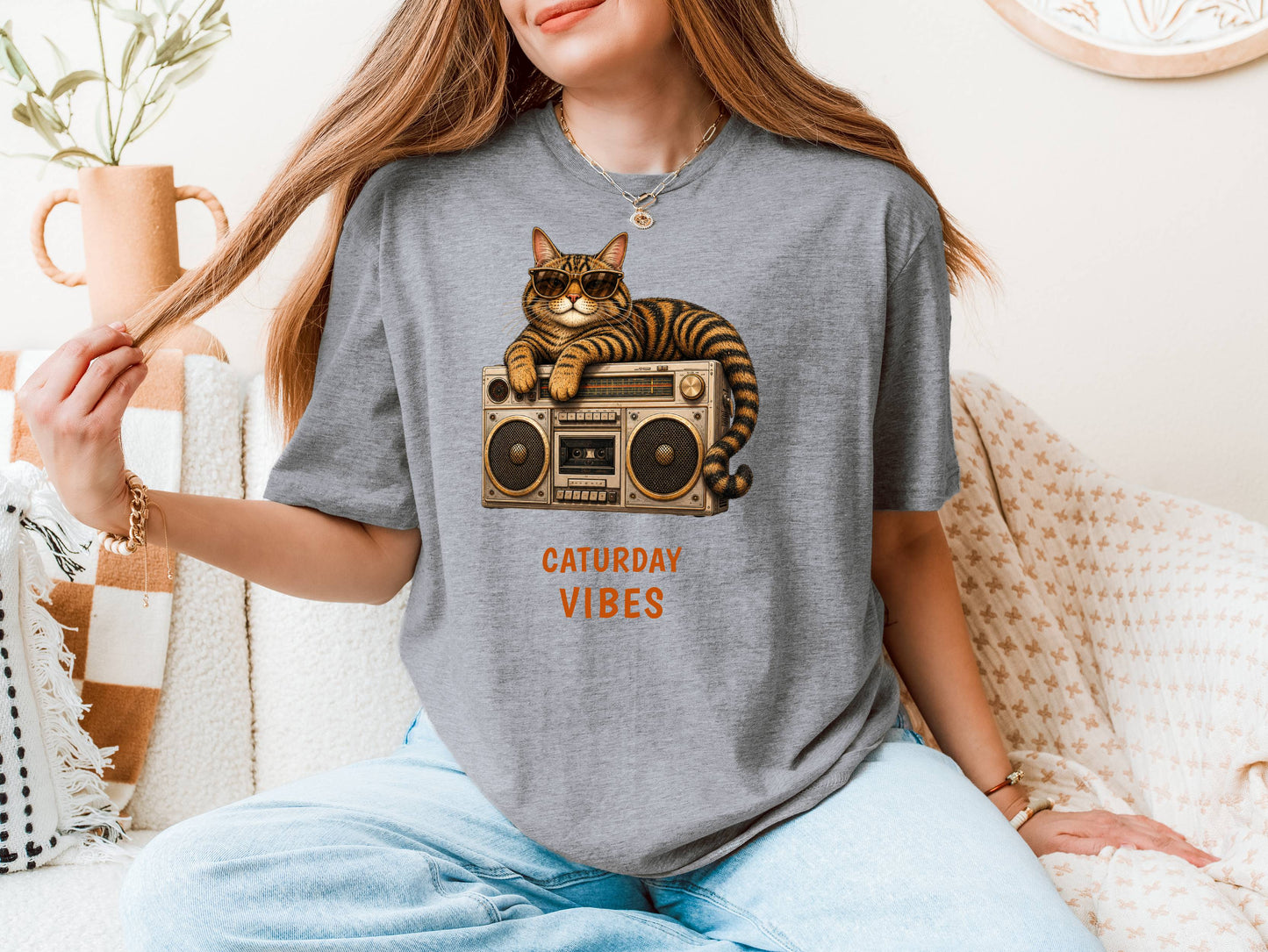 Caturday Vibes — Domestic Divas Cat Boombox Tee