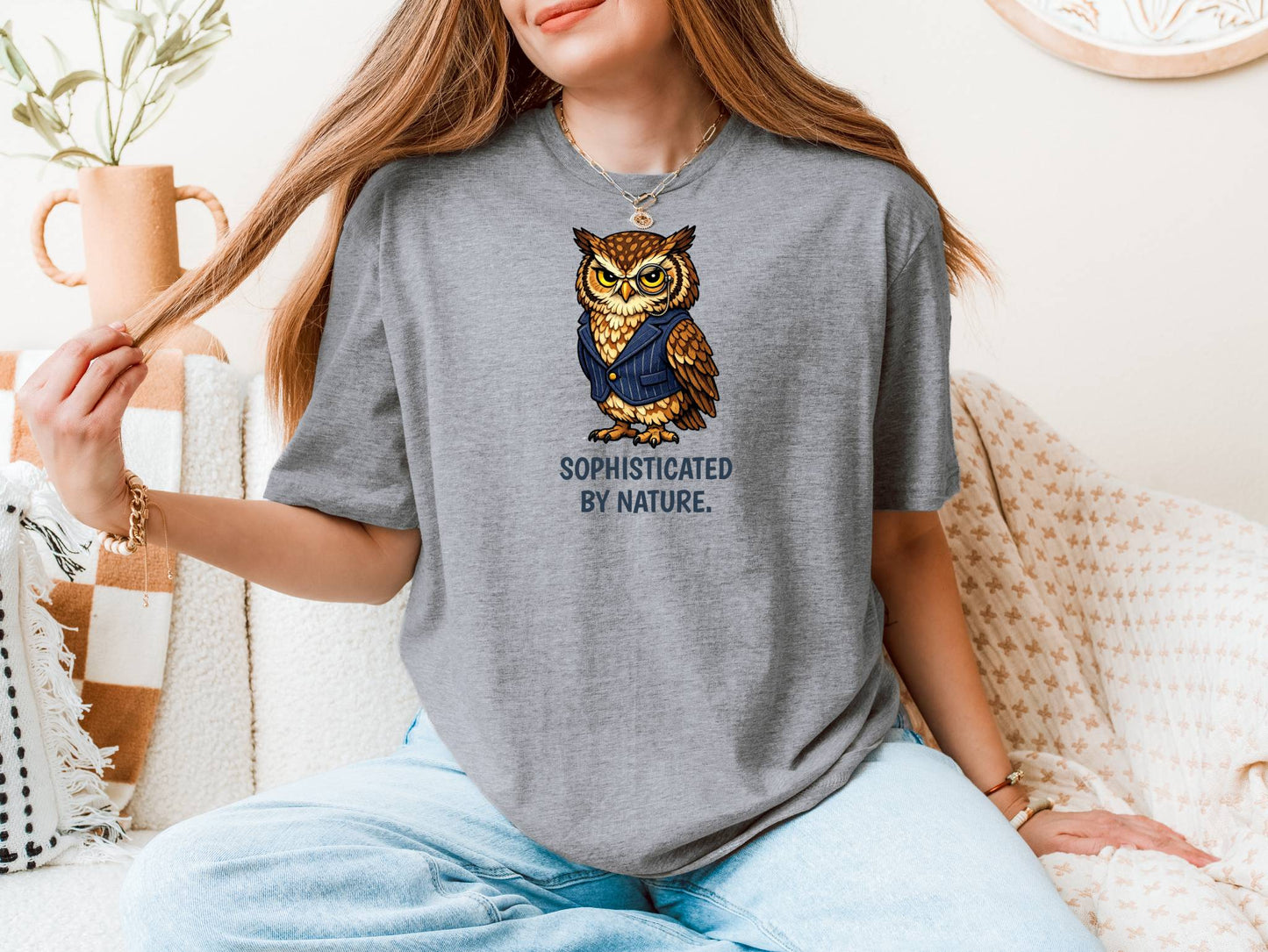 Fashion Owl T-Shirt | Sophisticated Animal Tee | Wild & Kind Couture Creatures