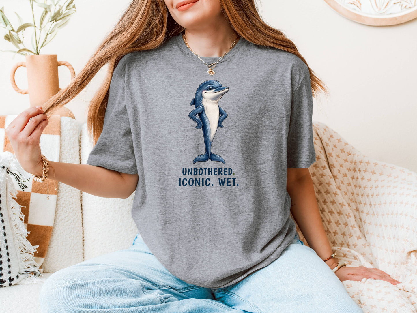 Unbothered. Iconic. Wet. — Dolphin Tee