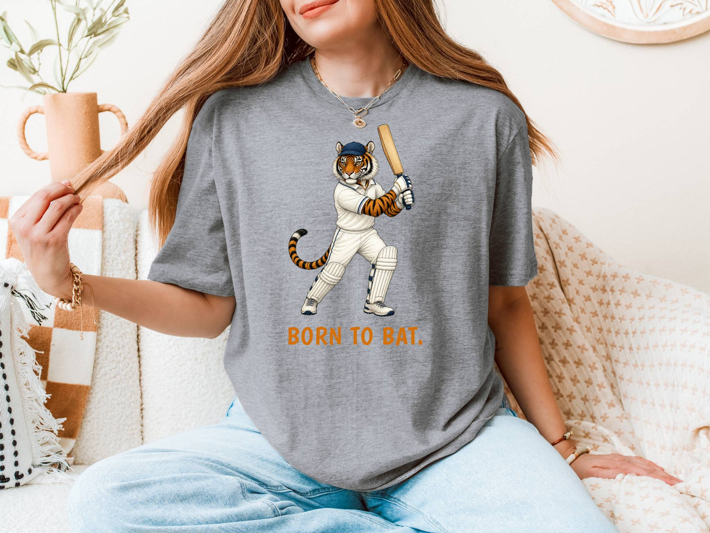 Born to Bat — Cricket Bengal Tiger Tee