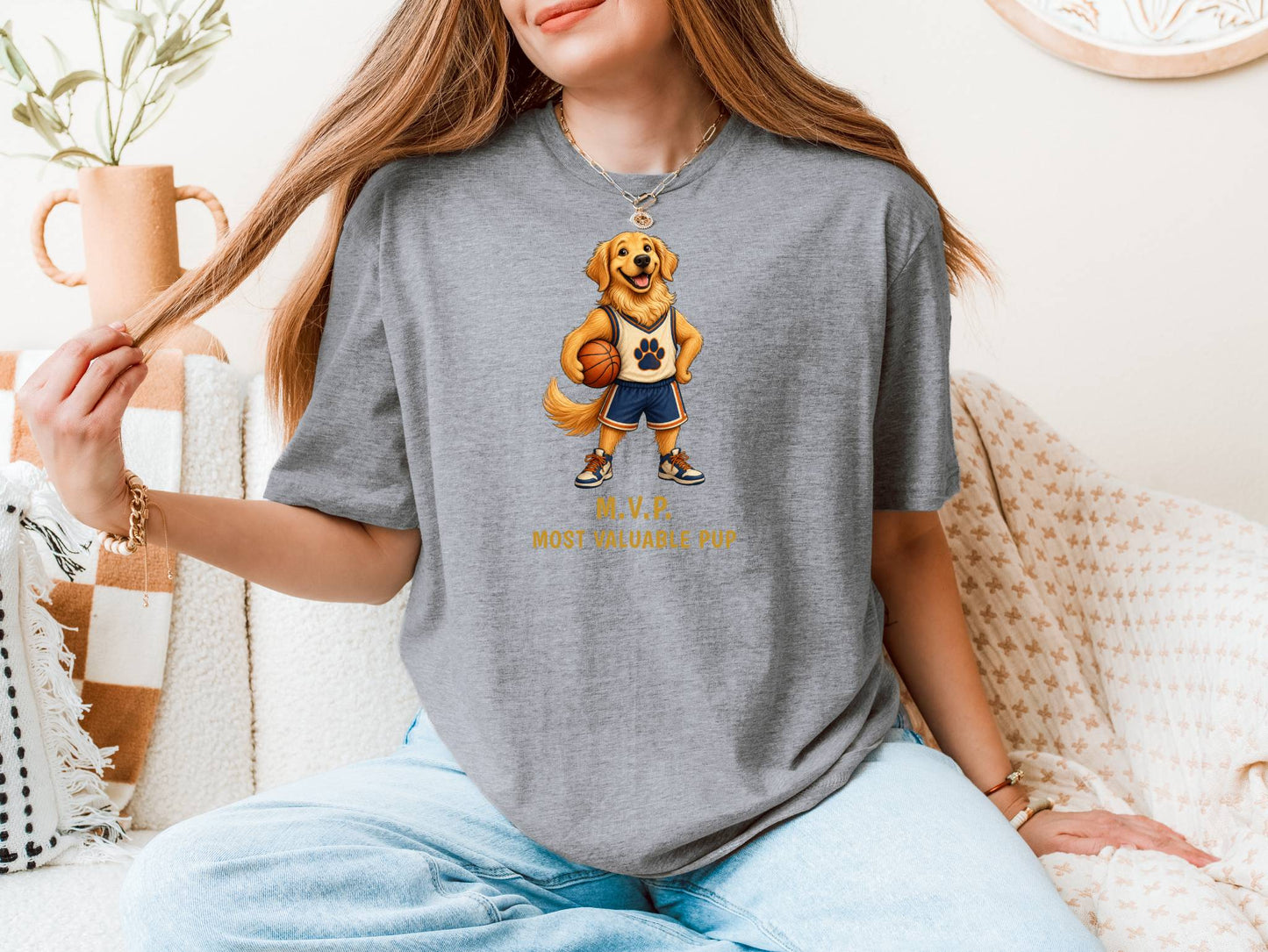 M.V.P. Most Valuable Pup — Basketball Golden Retriever Tee