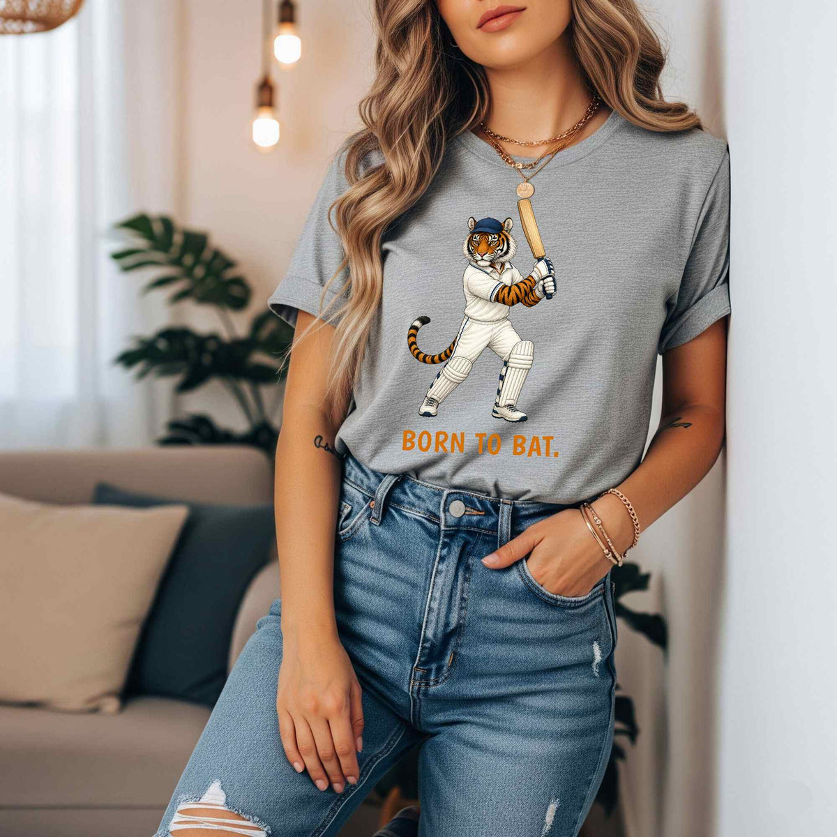 Born to Bat — Cricket Bengal Tiger Tee